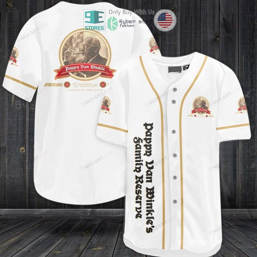 BEST Pappy Van Winkle's Family Reserve logo white Baseball Jersey