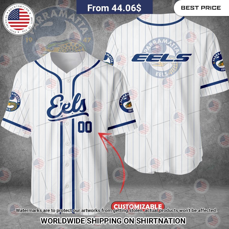 Parramatta Eels Custom Baseball Jersey