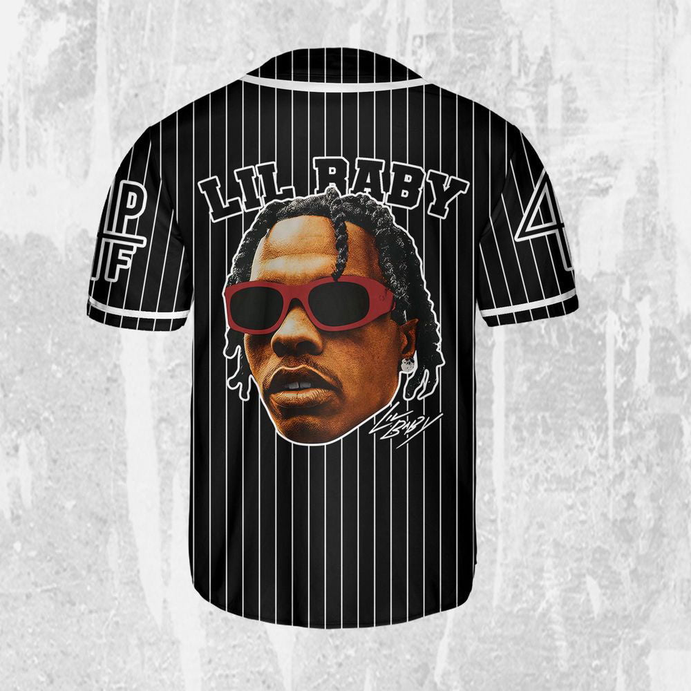 Personalize Lil Baby Black Color Jersey, Lil Baby Baseball Jersey, Lil Baby Rap Jersey - lylyprint.com... (Image 3)