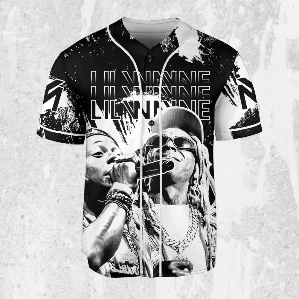 Personalize Lil Wayne Rapper Grunge Black And White Color Jersey, Custom Baseball Jersey, Lil Wayne Shirt,Lil Wayne Rap Shirt,Music Jersey