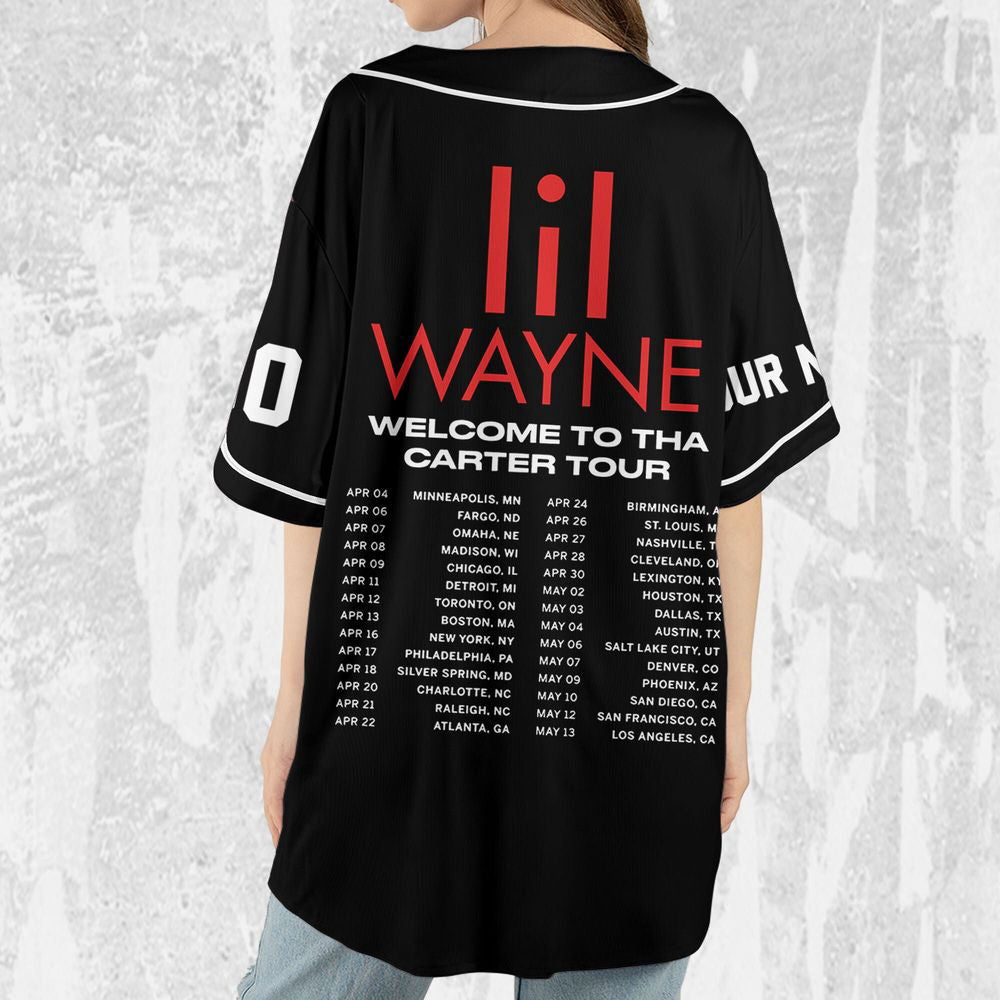 Personalize Lil Wayne Welcome To Tha Carter Black Color Jersey, Custom Baseball Jersey - lylyprint.com... (Image 4)