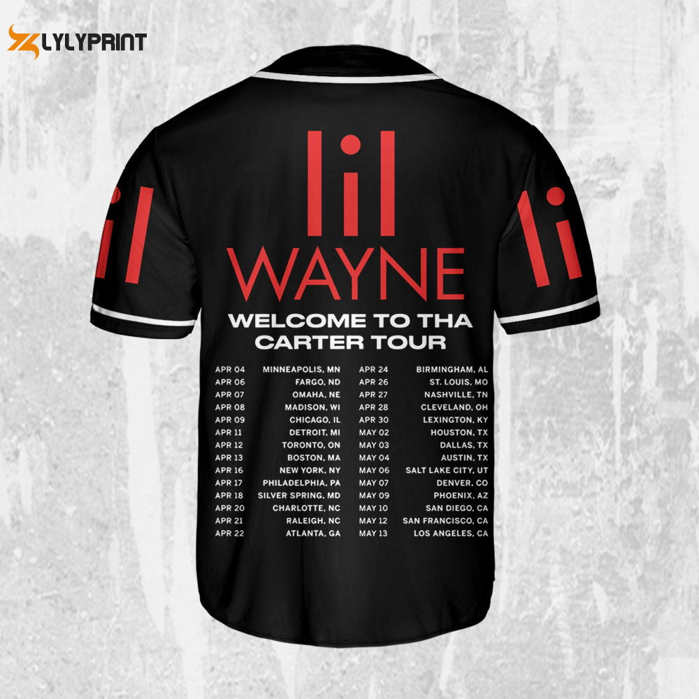 Personalize Lil Wayne Welcome To Tha Carter Tour Dates 2023 Jersey, Custom Baseball Jersey - lylyprint.com... (Image 1)
