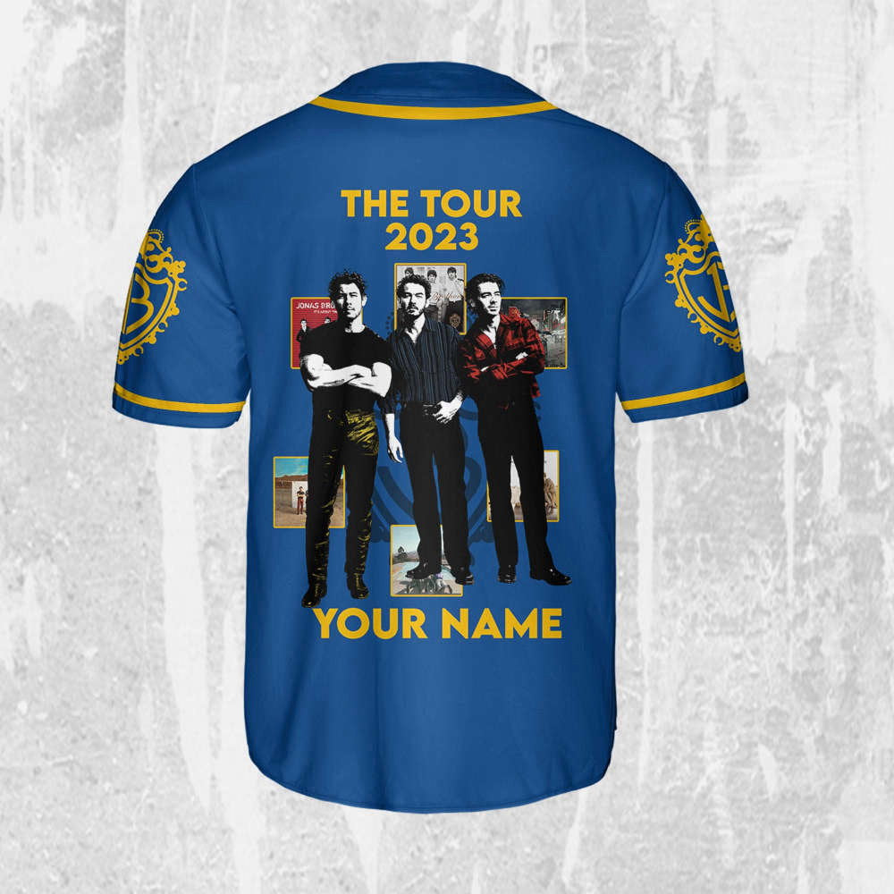 Personalize Retro Jonas Brothers Five Albums One Night The Tour 2023 Jersey, Jonas Brothers Baseball Jersey, Custom Baseball Jersey