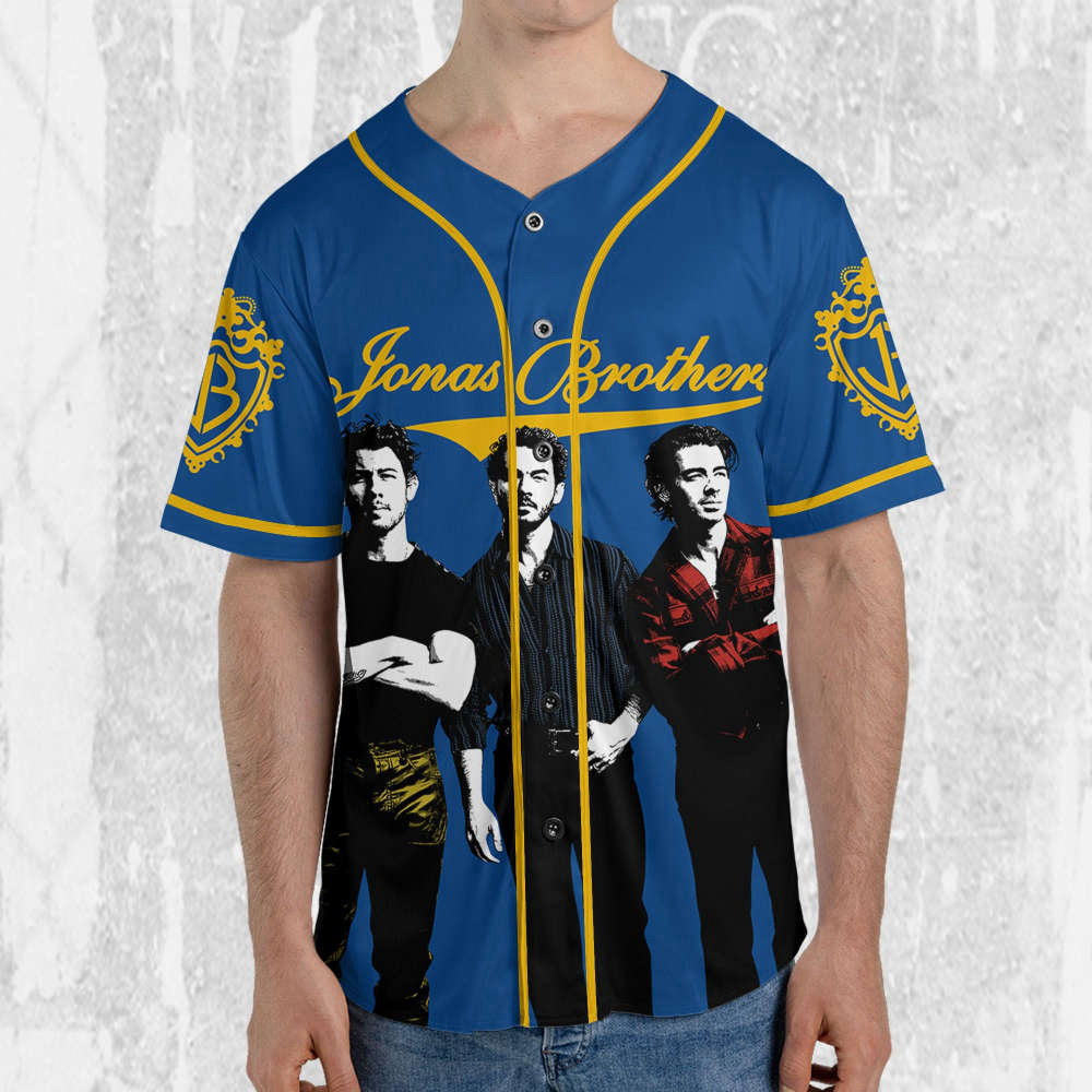 Personalize Retro Jonas Brothers Five Albums One Night The Tour 2023 Jersey, Jonas Brothers Baseball Jersey, Custom Baseball Jersey