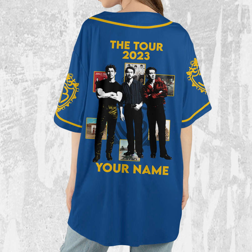 Personalize Retro Jonas Brothers Five Albums One Night The Tour 2023 Jersey, Jonas Brothers Baseball Jersey, Custom Baseball Jersey