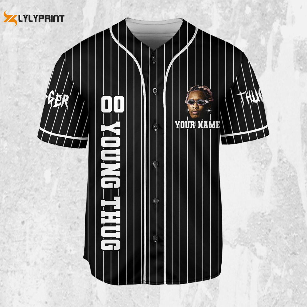 Personalize Young Thug Black And White Jersey, Young Thug Baseball Jersey - lylyprint.com T-Shirts, Hoodie,... (Image 2)