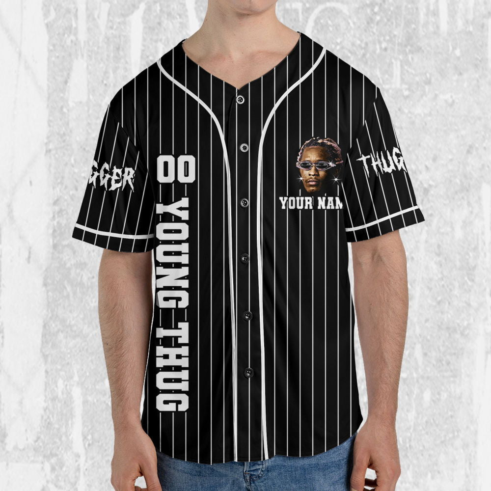 Personalize Young Thug Black And White Jersey, Young Thug Baseball Jersey - lylyprint.com T-Shirts, Hoodie,... (Image 4)