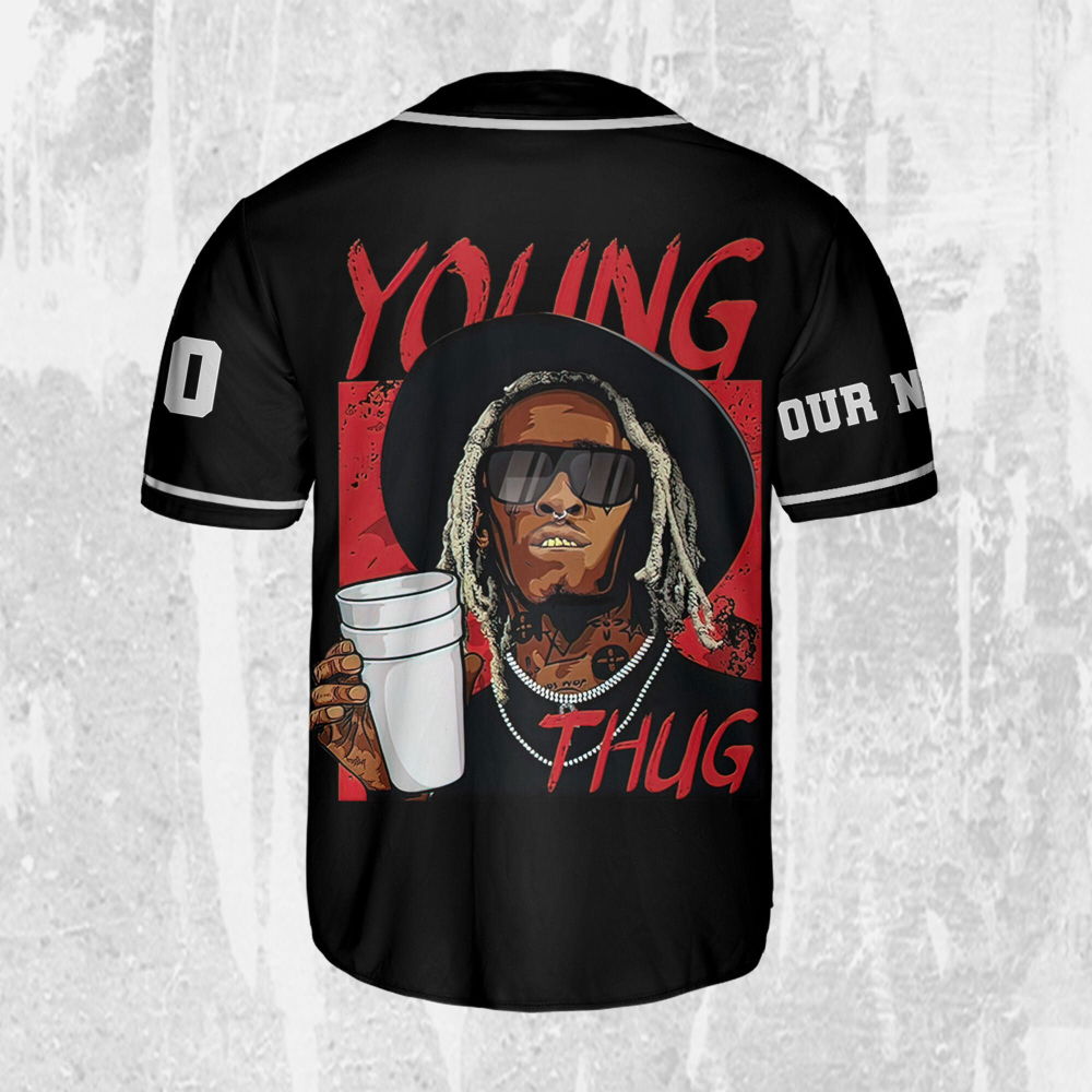 Personalize Young Thug Cool Black And Red Jersey, Young Thug Baseball Jersey - lylyprint.com T-Shirts, Hoodie,... (Image 3)