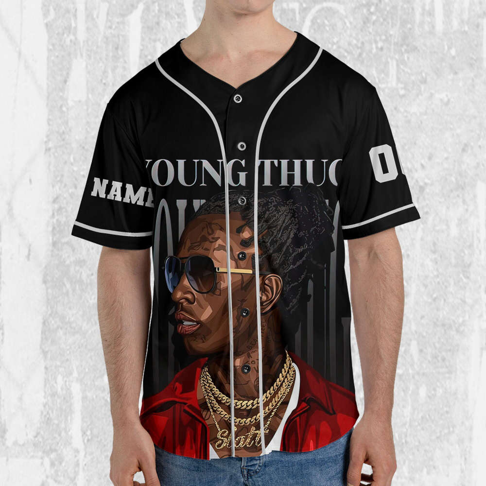 Personalize Young Thug Cool Black And Red Jersey, Young Thug Baseball Jersey - lylyprint.com T-Shirts, Hoodie,... (Image 4)