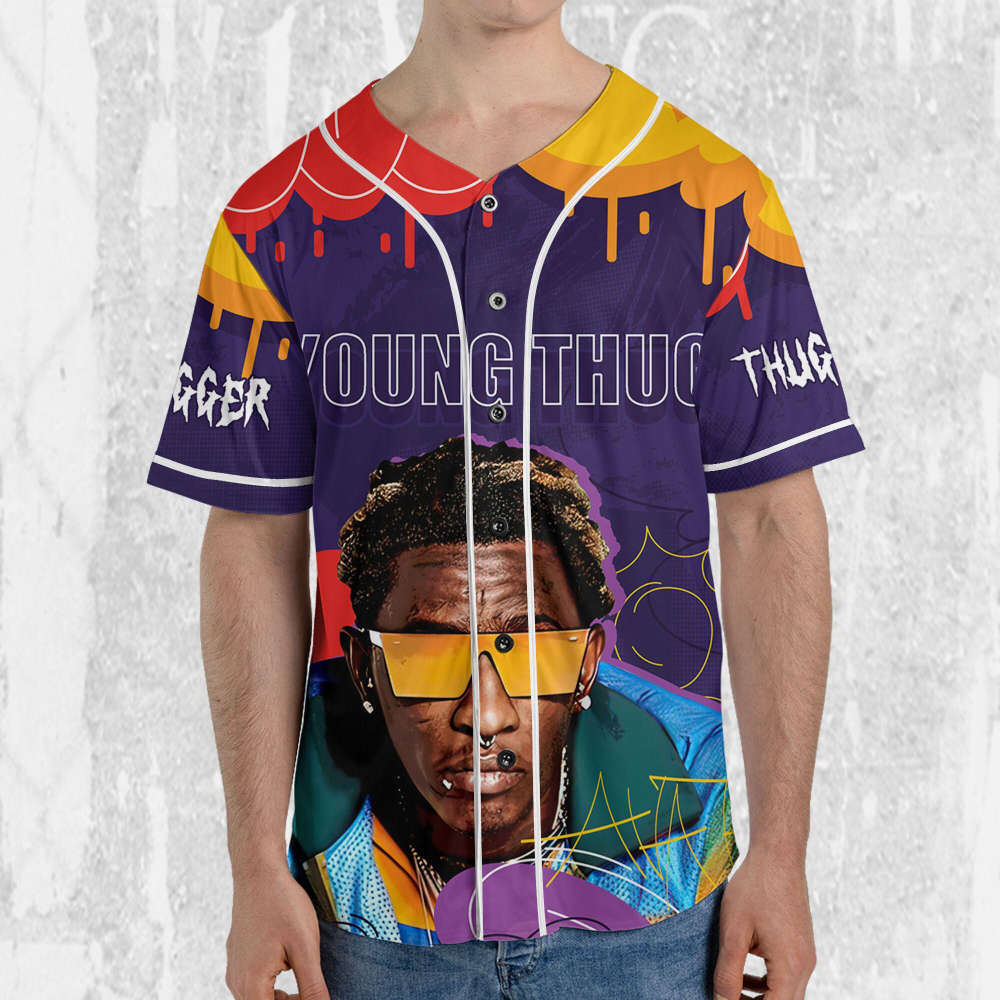Personalize Young Thug Hiphop Colorful Jersey, Young Thug Baseball Jersey - lylyprint.com T-Shirts, Hoodie,... (Image 3)
