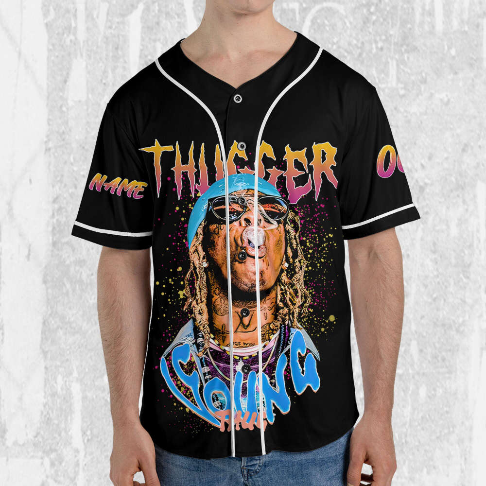 Personalize Young Thug Retro Colorful Jersey, Young Thug Baseball Jersey - lylyprint.com T-Shirts, Hoodie,... (Image 3)