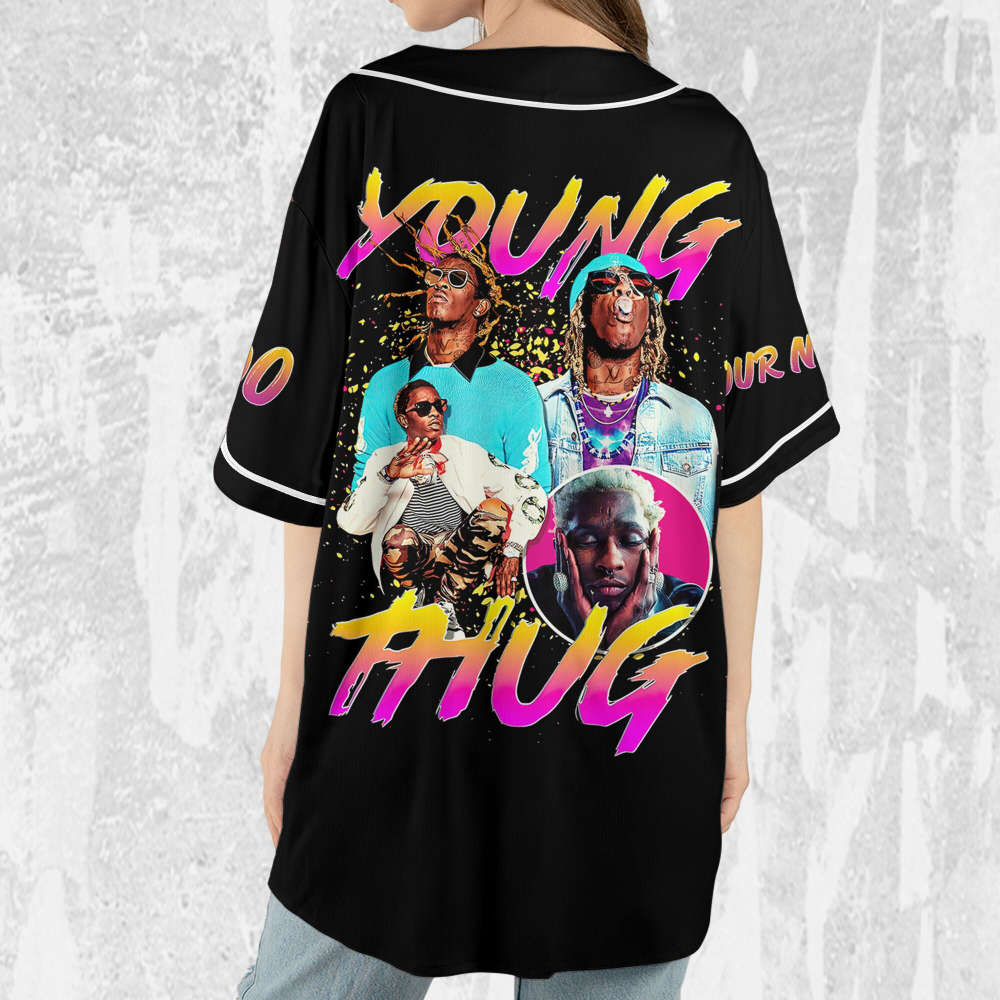Personalize Young Thug Retro Colorful Jersey, Young Thug Baseball Jersey - lylyprint.com T-Shirts, Hoodie,... (Image 4)