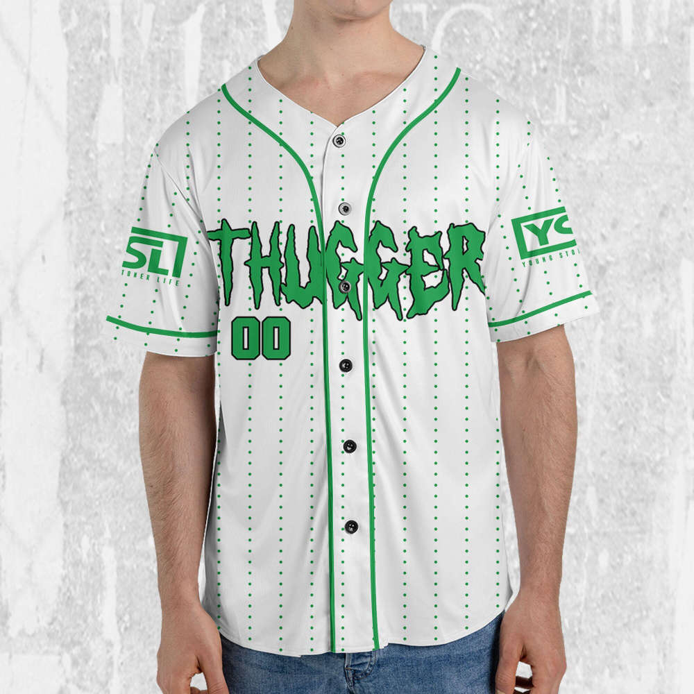 Personalize Young Thug Thugger Green Jersey, Young Thug Baseball Jersey - lylyprint.com T-Shirts, Hoodie,... (Image 4)