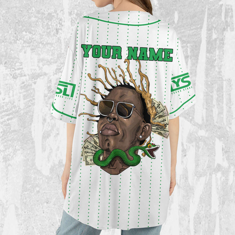 Personalize Young Thug Thugger Green Jersey, Young Thug Baseball Jersey - lylyprint.com T-Shirts, Hoodie,... (Image 5)