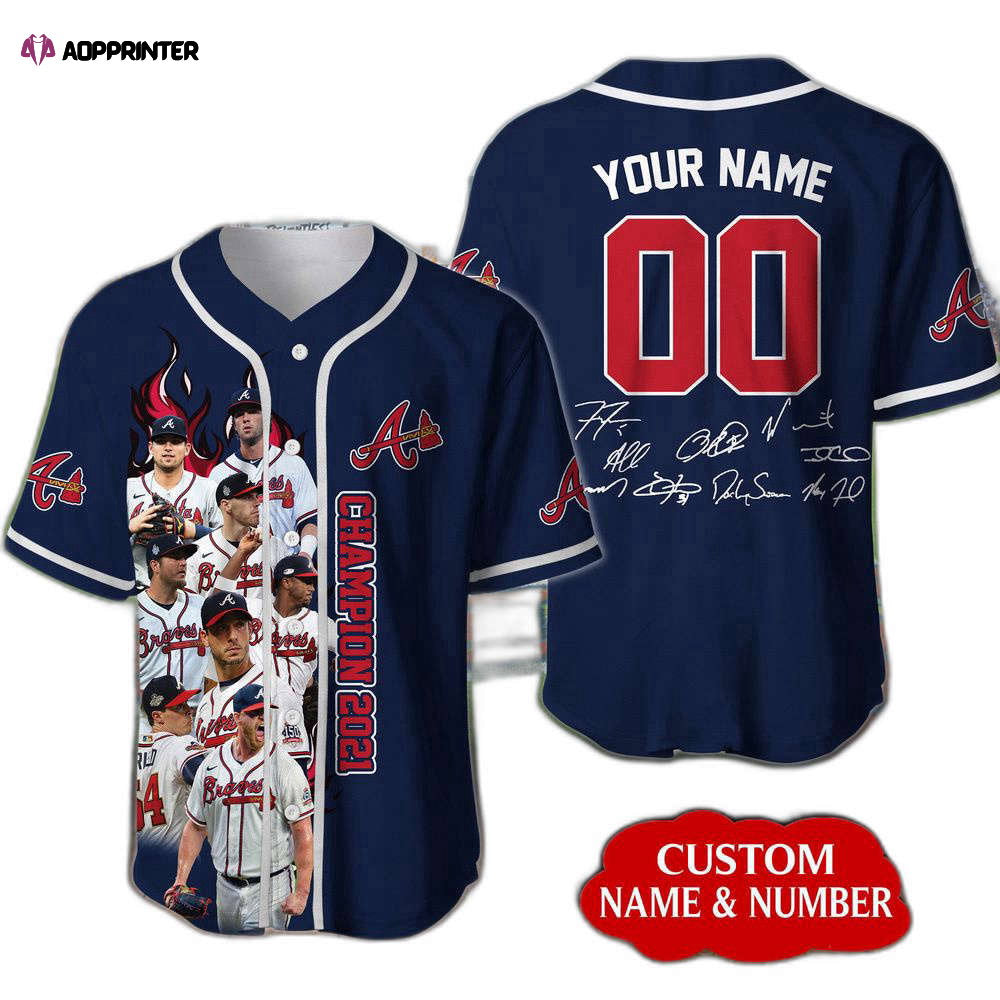 Personalized Atlanta Braves Signatures All Over Print 3D Baseball Jersey For Men Women