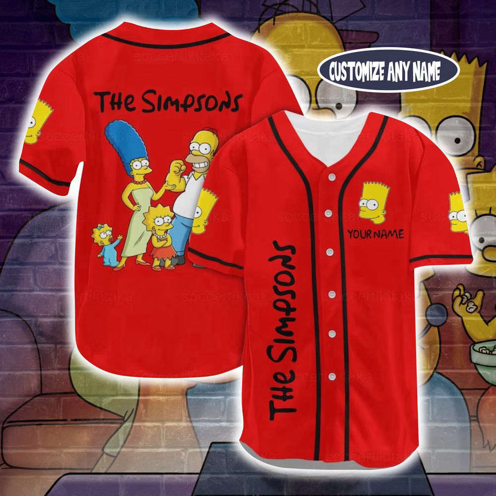 Personalized Bart Simpson Baseball Jersey, Bart Simpson Jersey Shirt (Image 2)