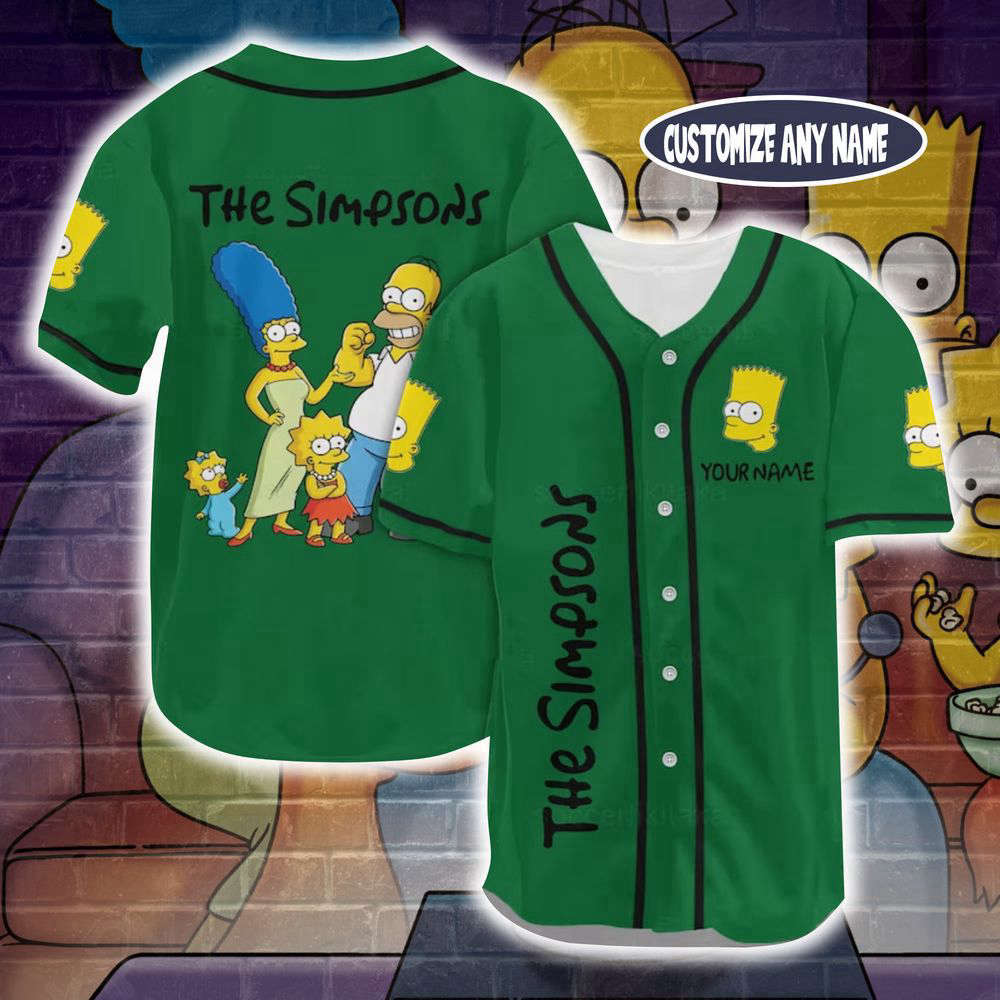 Personalized Bart Simpson Baseball Jersey, Bart Simpson Jersey Shirt (Image 3)