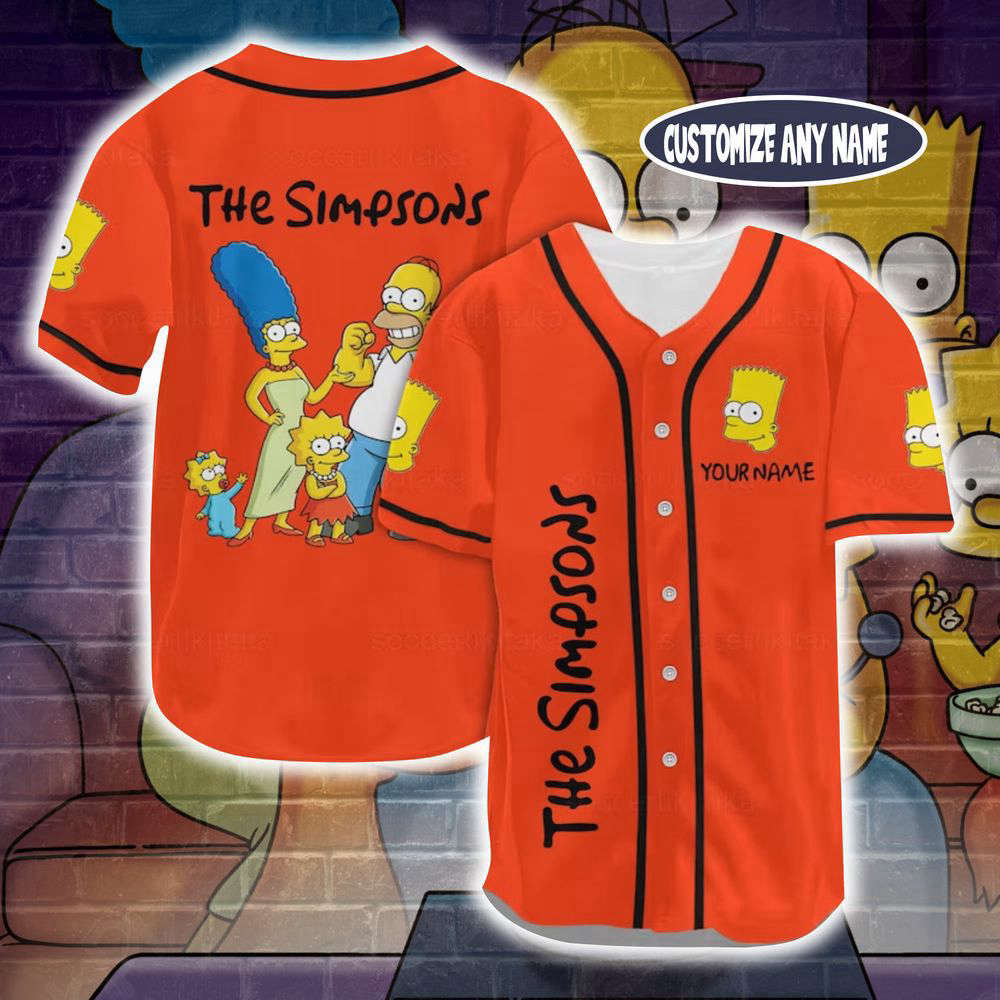Personalized Bart Simpson Baseball Jersey, Bart Simpson Jersey Shirt (Image 5)