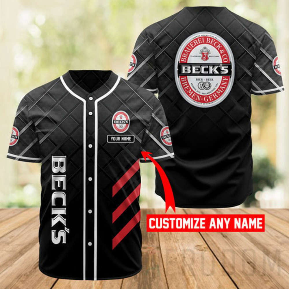 Personalized Black Beck's Beer Baseball Jersey - Aopprinter T-Shirts, Hoodie, Sweatshirt | WearSparks.com (Image 2)