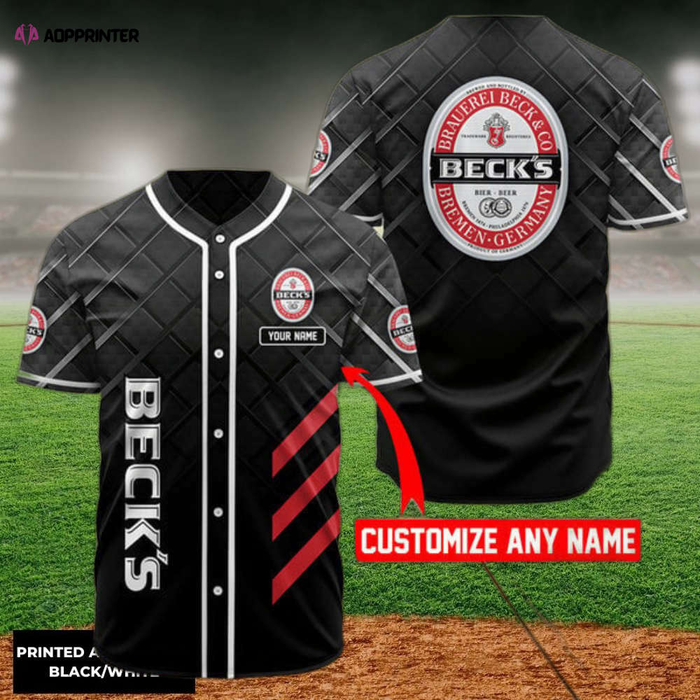 Personalized Black Beck's Beer Baseball Jersey - Aopprinter T-Shirts, Hoodie, Sweatshirt | WearSparks.com (Image 1)