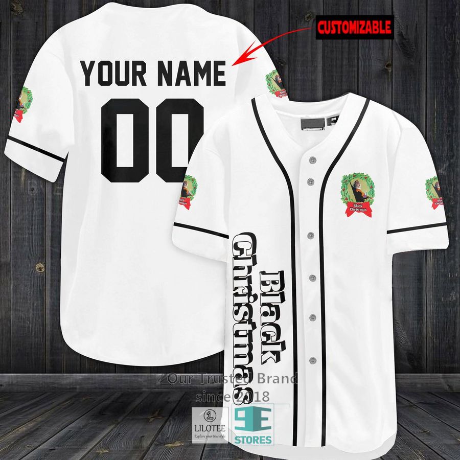 Personalized Black Christmas Horror Movie Baseball Jersey