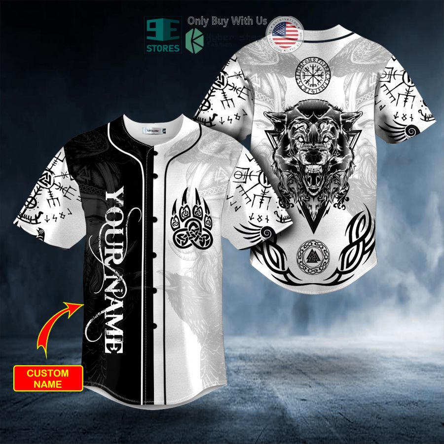 BEST Personalized Black White Bear Claws Viking Tattoo Custom Baseball Shirt