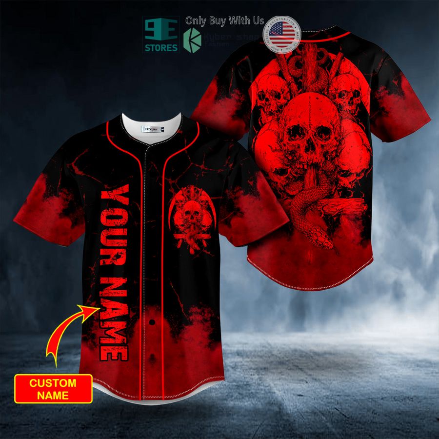 BEST Personalized Bloody Snake Sword Broken Skull Custom Baseball Jersey