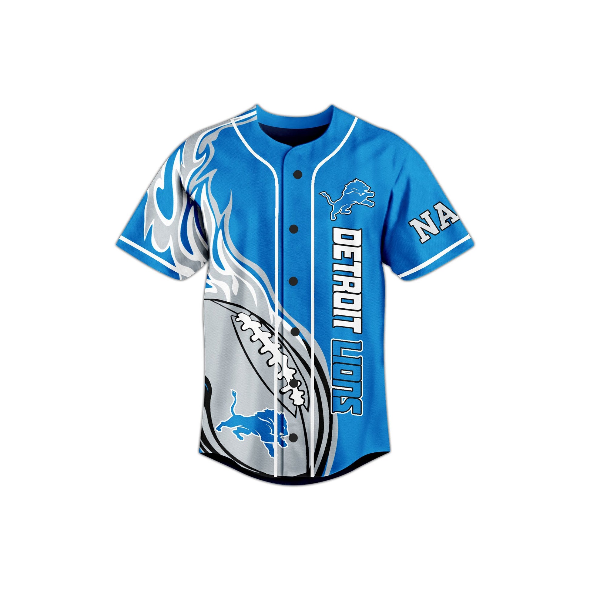 Personalized Blue Shirt Detroit Lions Sport Baseball Jersey Hoodie, Sweatshirt | WearSparks.com (Image 2)
