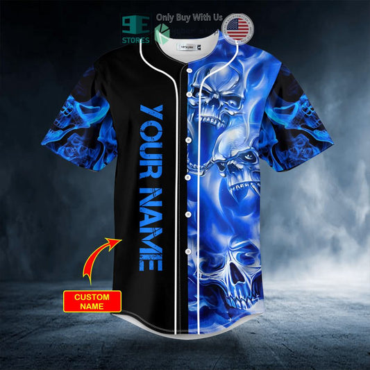 BEST Personalized Blue Soul Eater Ghost Skull Custom Baseball Shirt
