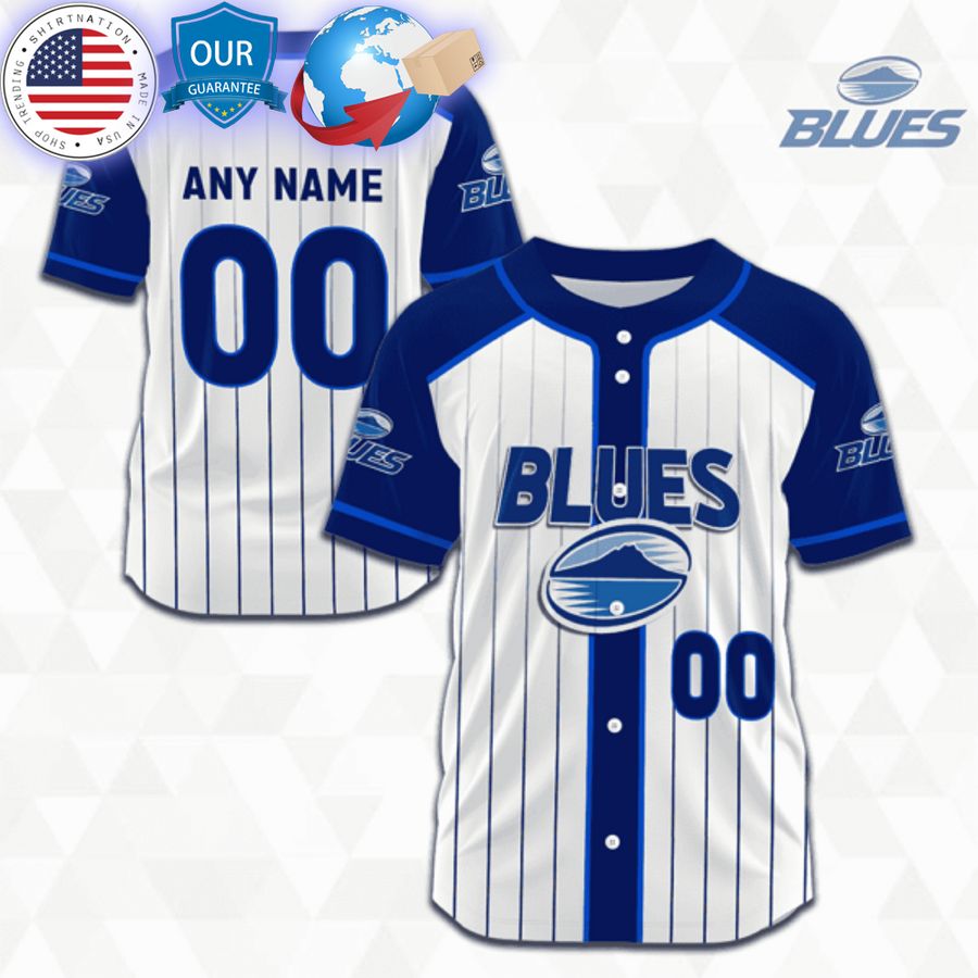 HOT Customized Blues Super Rugby Baseball Jersey