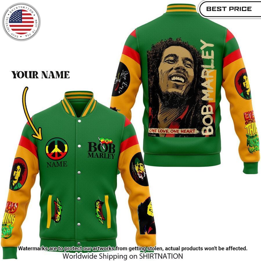 Personalized Bob Marley Baseball Jacket