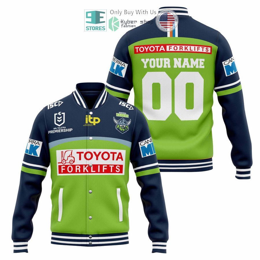 BEST Personalized Canberra Raiders Toyota Forklifts Baseball Jacket