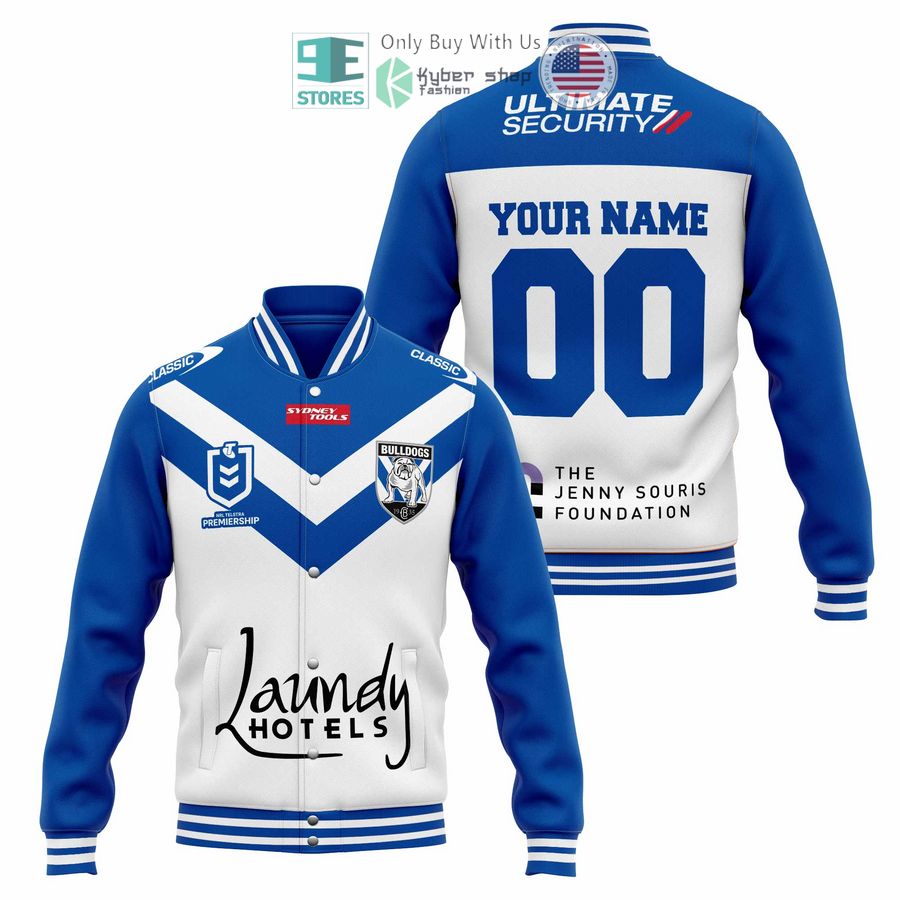 BEST Personalized Canterbury Bankstown Bulldogs Laundy Hotels Baseball Jacket