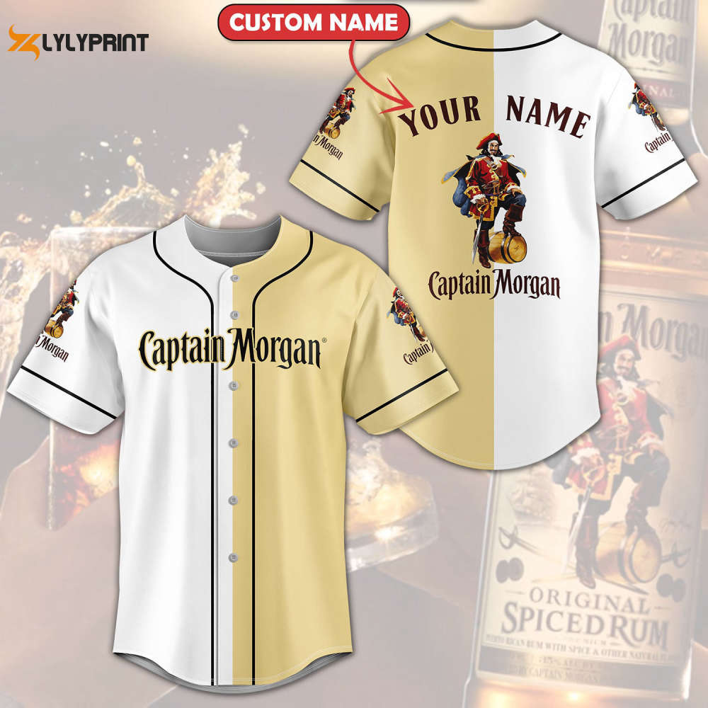 Personalized Captain Morgan All Over Print Unisex Baseball Jersey Yellow - lylyprint.com T-Shirts, Hoodie, Sweatshirt