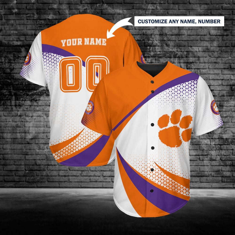 Personalized Clemson Tigers Baseball Jersey Custom Name For Fans BJ0146 - lylyprint.com T-Shirts, Hoodie,... (Image 2)
