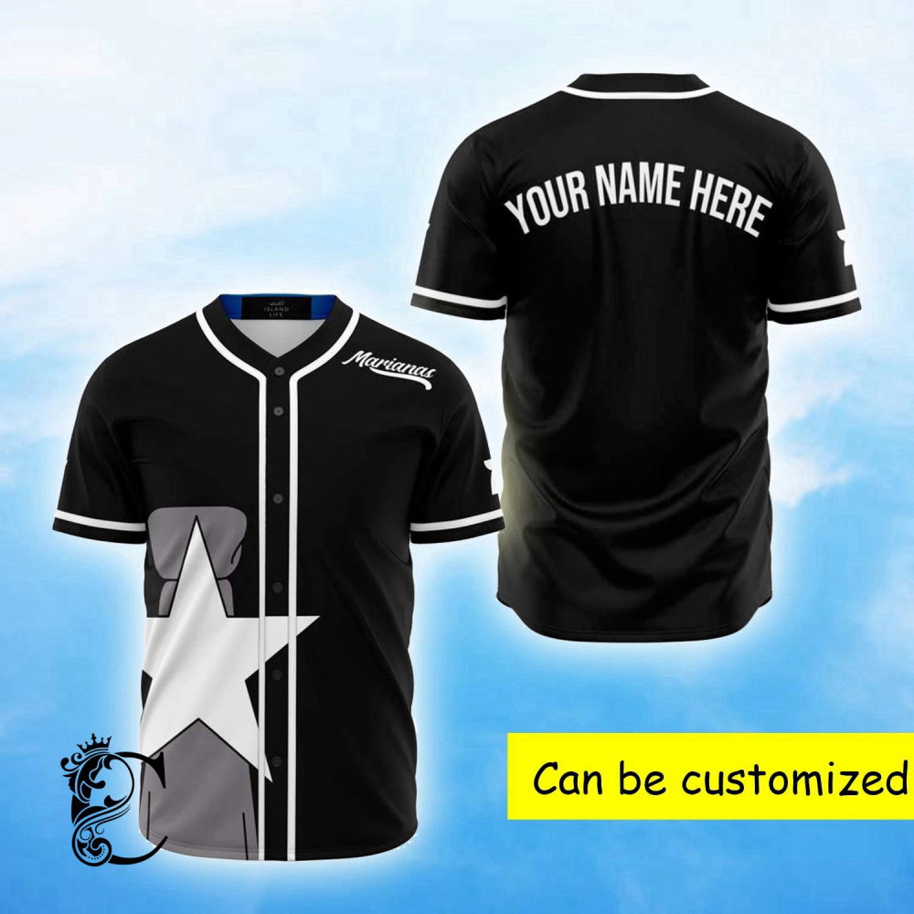 Personalized Cnmi Marianas Saipan Black Baseball Jersey