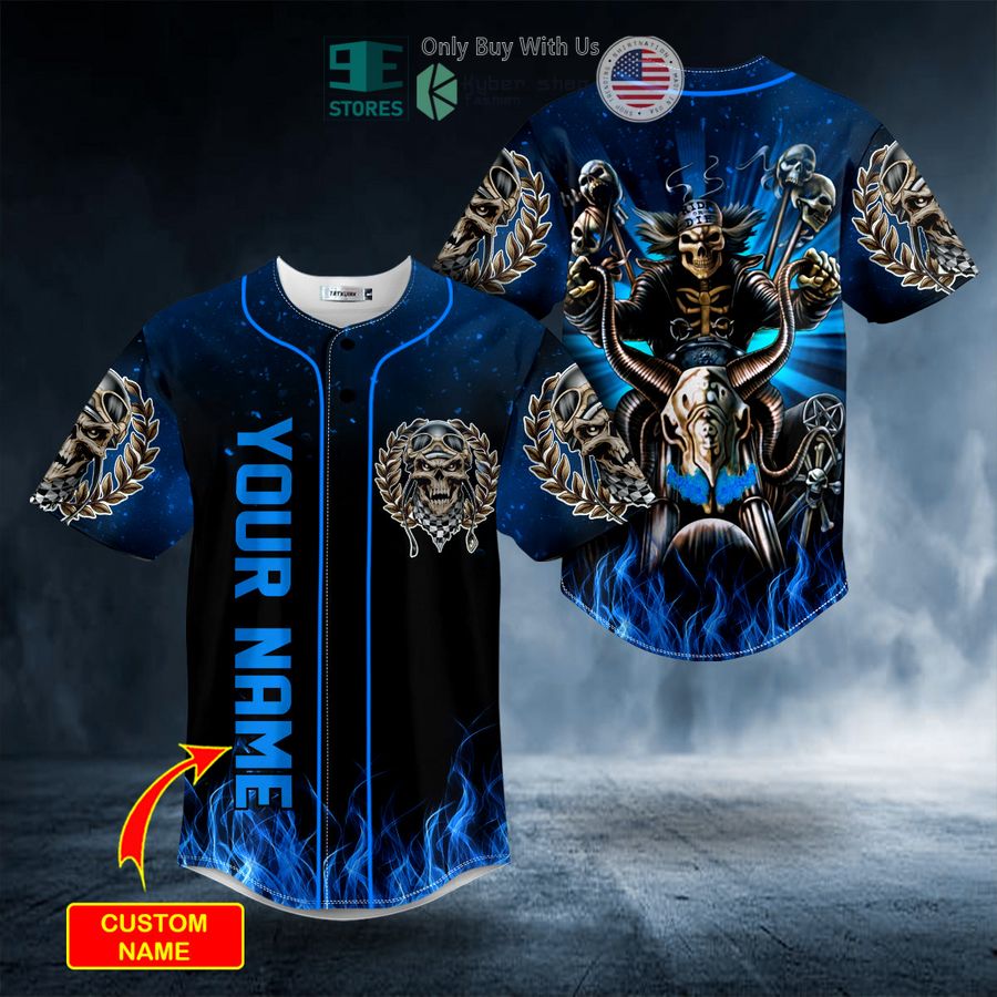 BEST Personalized Dark Blue The Hunt Ghost Skull Custom Baseball Shirt