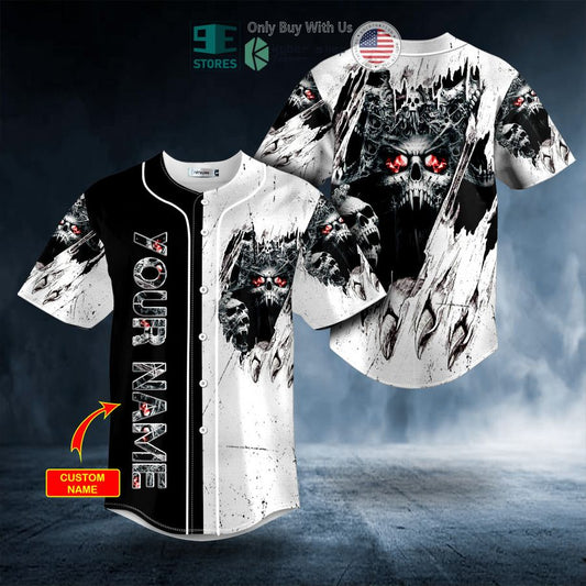 BEST Personalized Dark Hell Skull Scratch Custom Baseball Shirt