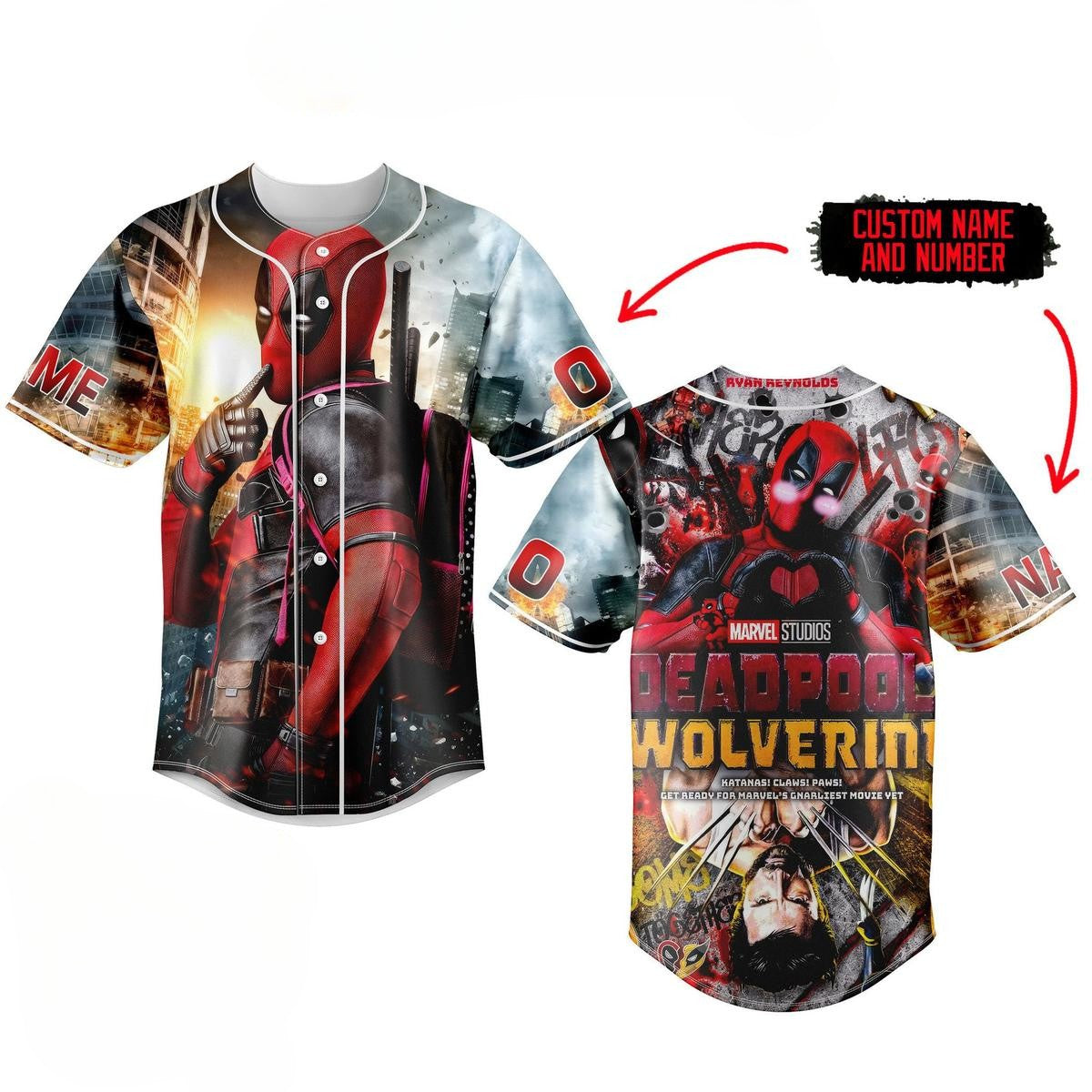 Personalized Deadpool &amp; Wolverine Cool Baseball Jersey T-Shirts, Hoodie, Sweatshirt | WearSparks.com