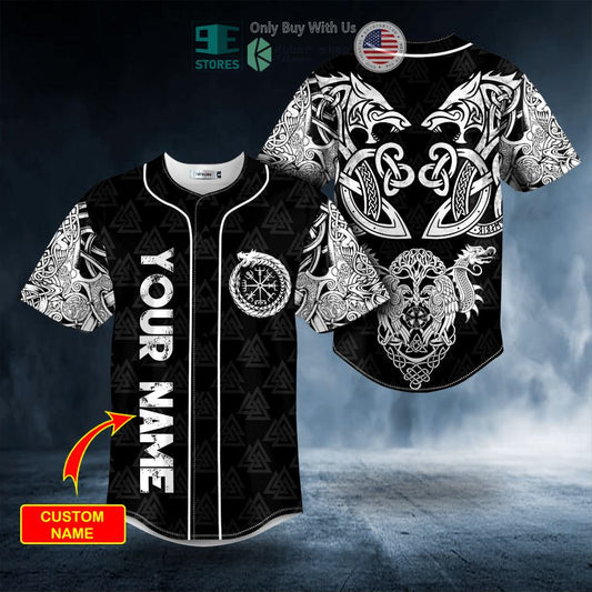 BEST Personalized Dragons Tree Viking White Tattoo Custom Baseball Jersey