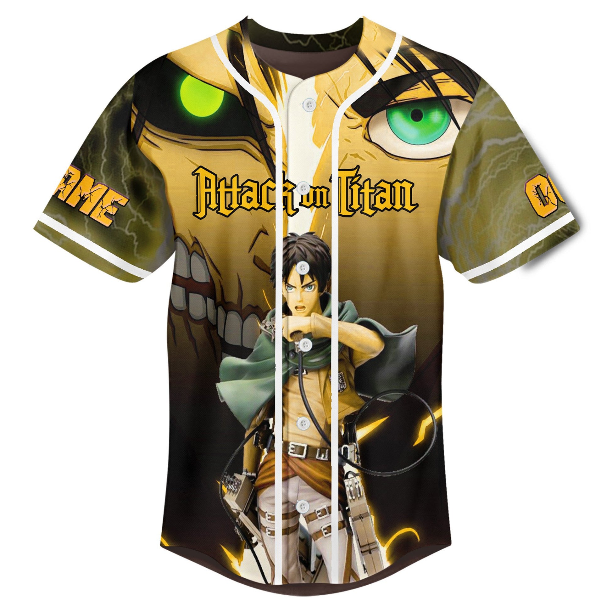 Personalized Eren Attack On Titan Anime Baseball Jersey T-Shirts, Hoodie, Sweatshirt | WearSparks.com (Image 2)