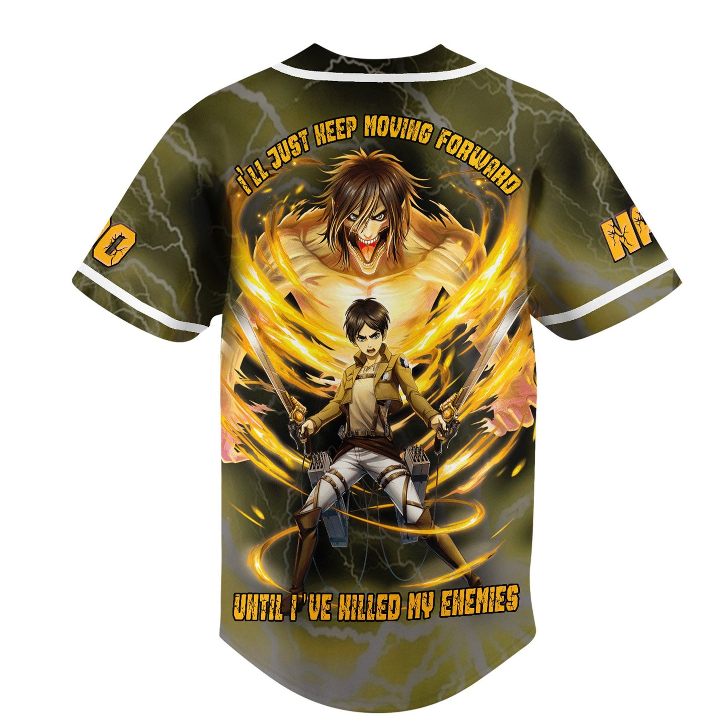 Personalized Eren Attack On Titan Anime Baseball Jersey T-Shirts, Hoodie, Sweatshirt | WearSparks.com (Image 3)