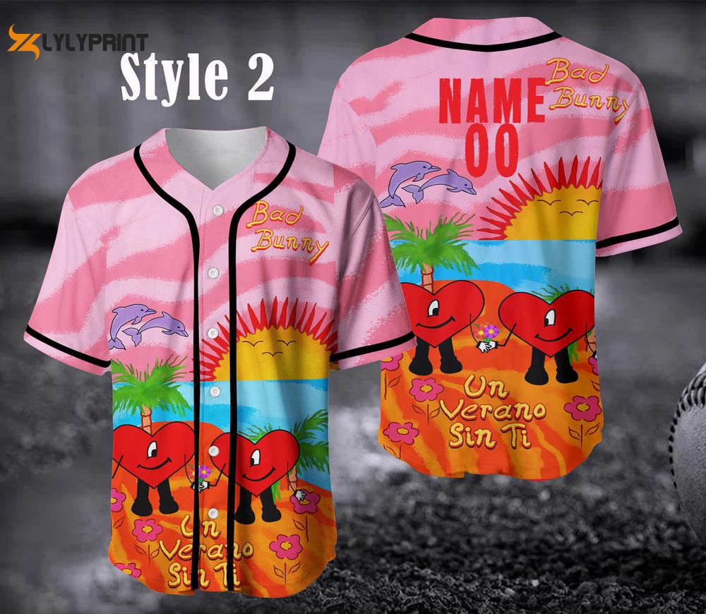 Personalized Exclusive Bad Bunny Baseball Jersey, Un Verano Sin Ti Summer Shirt (Image 2)
