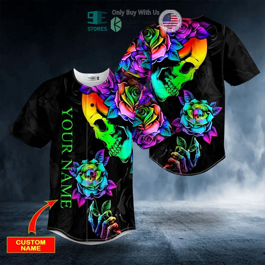 BEST Personalized Fantasy Roses Skull Custom Baseball Shirt
