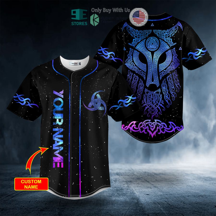 BEST Personalized Fantasy Wolf Viking Tattoo Custom Baseball Shirt
