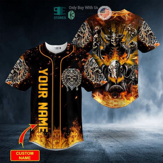 BEST Personalized Fire Ghost Rider Skull Custom Baseball Jersey