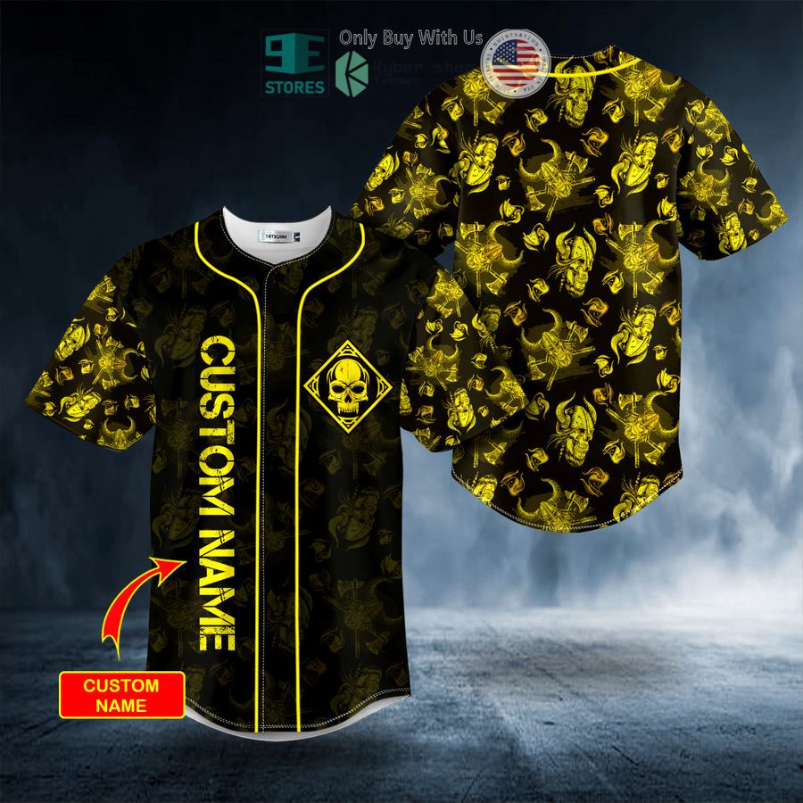 BEST Personalized Gold Samurai Skull Custom Baseball Jersey