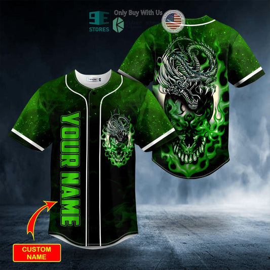 BEST Personalized Green Odm Dragon Skull Custom Baseball Jersey