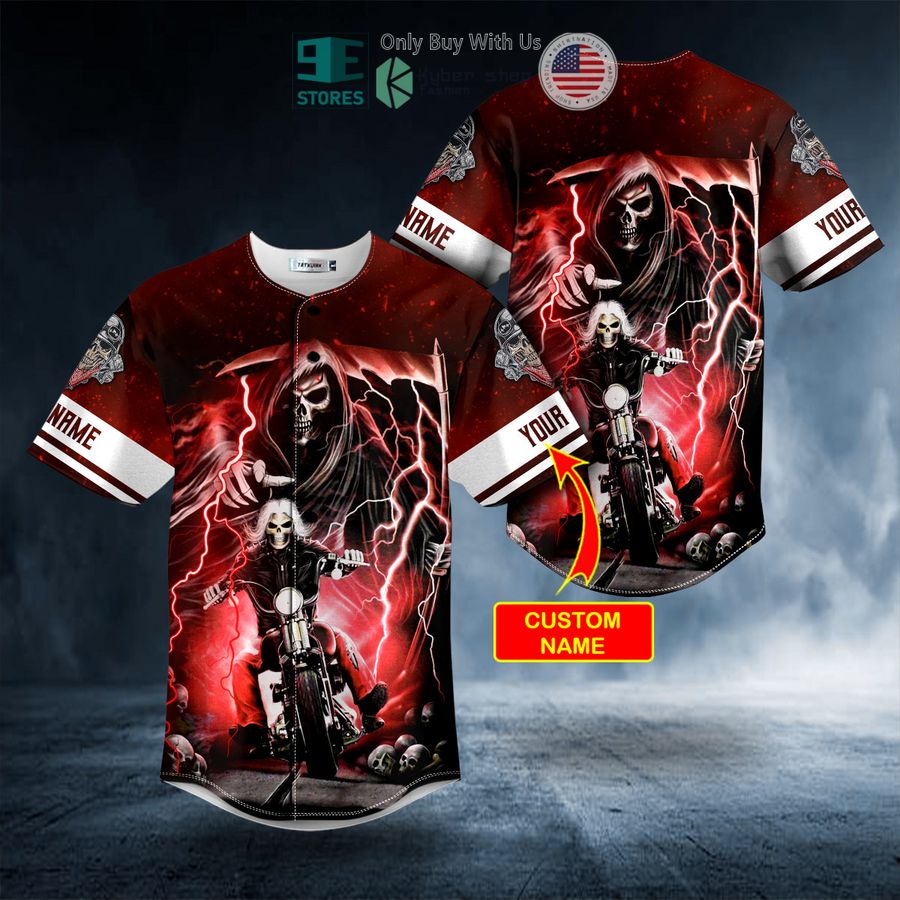 BEST Personalized Grim Reaper The Hunt Ghost Rider Skull Custom Baseball Jersey