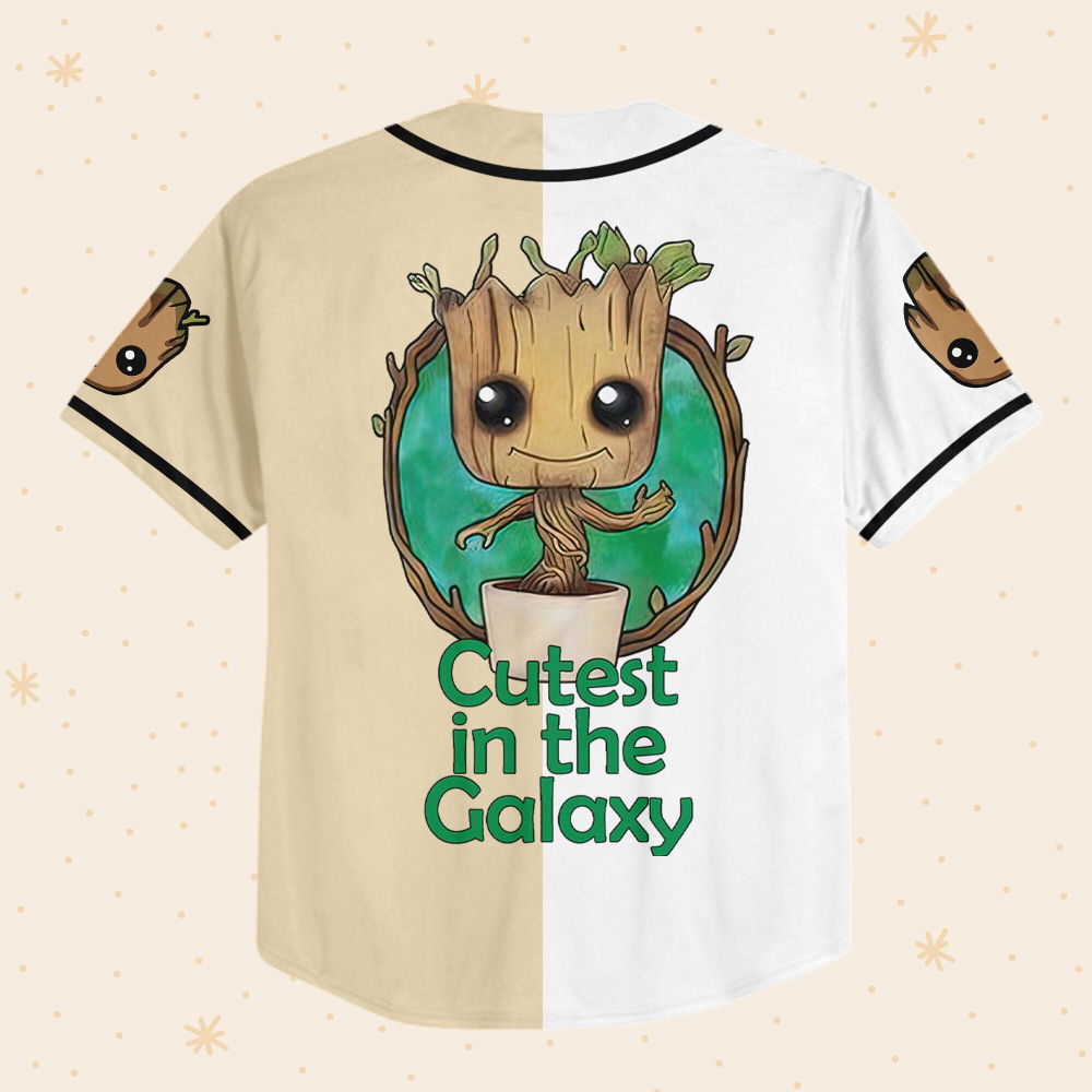 Personalized Groot Cutest In The Galaxy Baseball Jersey - lylyprint.com T-Shirts, Hoodie, Sweatshirt (Image 3)